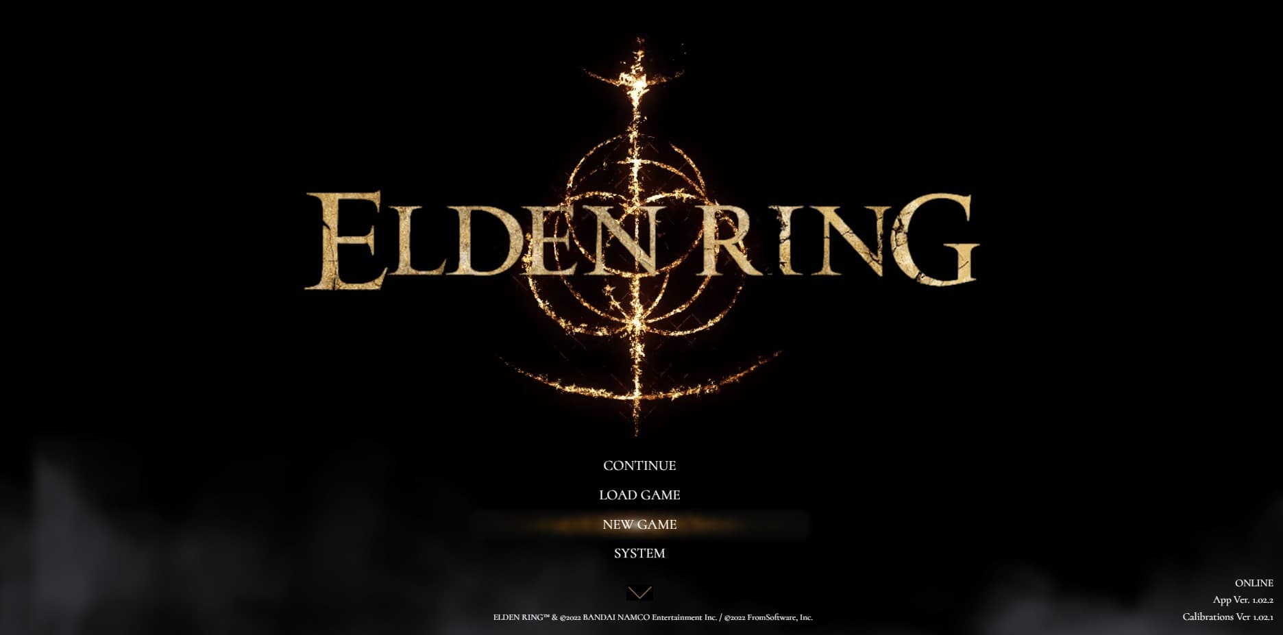 Image of Elden Ring Home Screen